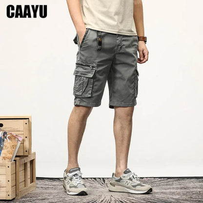CAAYU Summer Mens Cargo Tactical Short Pants Multi-pocket Shorts Men Oversize Clothing Casual Fashion Jogger Outdoor Khaki Pants NexivoEdge