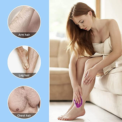 FLETIX Crystal Hair Eraser Stone, Painless Magic Crystal Hair Remover for Women Men, Hair Removal Eraser Exfoliator Tool for Arms Legs Back Bikini Body Any Part (Multicolor) - Nexivo