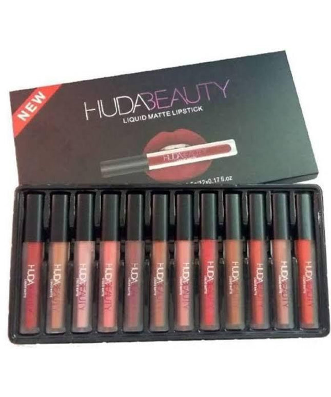 Huda Beauty matte Finishing Lipstick ( Pack of 12 ) - Nexivo