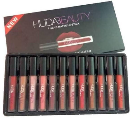 Huda Beauty matte Finishing Lipstick ( Pack of 12 ) - Nexivo