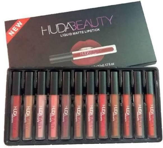 Huda Beauty matte Finishing Lipstick ( Pack of 12 ) - Nexivo