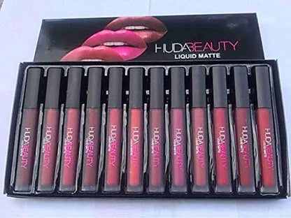 Huda Beauty matte Finishing Lipstick ( Pack of 12 ) - Nexivo