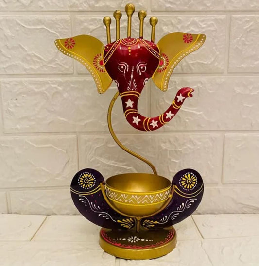 Intricately Crafted Spiritual Decor Ganesha with Tealight Candle Holder - Nexivo