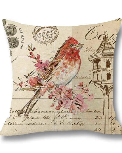 Printed Linen Throw Pillow Case for Waist Support NexivoEdge