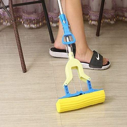 Mop Folding Squeeze Sponge Mop, Stainless Steel Rod - Rubber, Can Expand Cotton Absorbent Mop, Mop Floor Cleaning - NexivoEdge