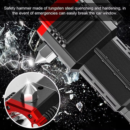 Portable LED Flashlight Multifunctional Work Light Power Bank Emergencies Safety Hammer Waterproof with Sidelight 4 Light Modes for Car Outdoor Camping Hiking Adventure Inspection Red yunfu - Nexivo