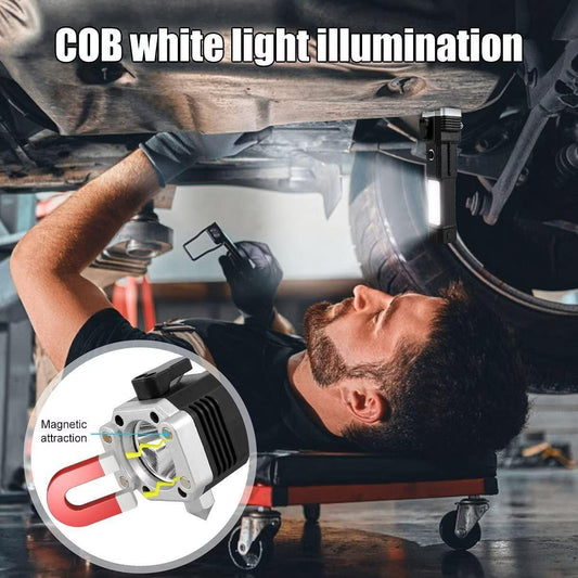 Portable LED Flashlight Multifunctional Work Light Power Bank Emergencies Safety Hammer Waterproof with Sidelight 4 Light Modes for Car Outdoor Camping Hiking Adventure Inspection Red yunfu - Nexivo