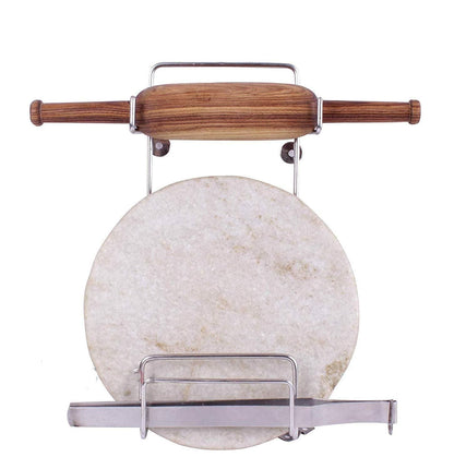 Stainless Steel Rolling Pin Holder Chakla Belan Stand - Nexivo