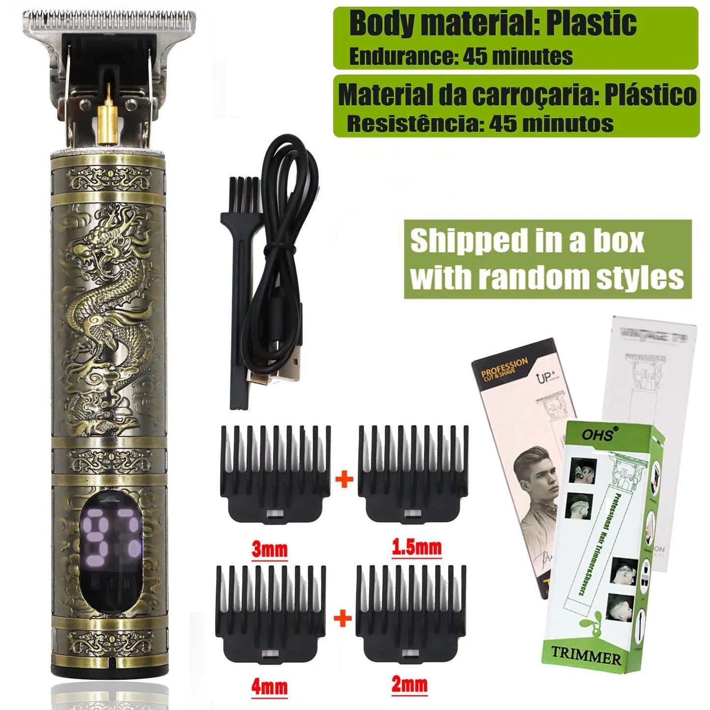T9 Hair Clipper Repair Beard Shaving Body Hair Trimmer Clippers Electric Machine Men Haircut Machine 0mm Barber Shaver - NexivoEdge